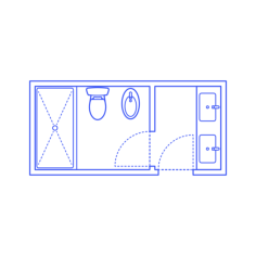 Layouts Bathrooms Primary Split Shower Bidet 2 Wall Center Svg Vector Tracing Design, Free Vectors File